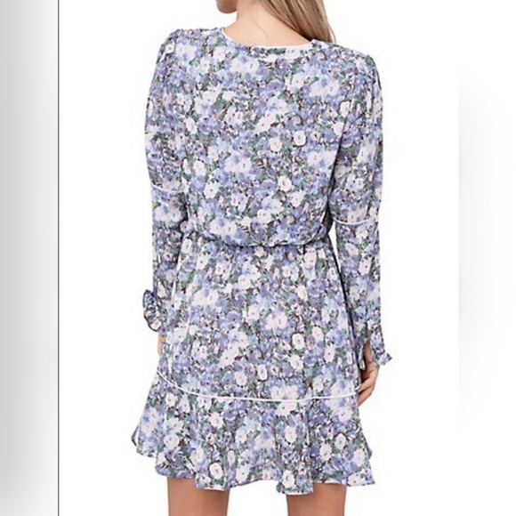 Floral Ruffle Mini Wrap Dress - XS - Picture 3 of 11